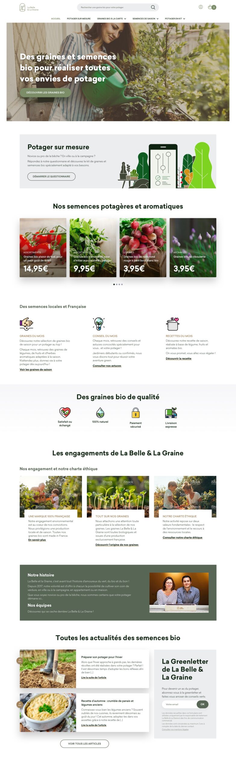 La Belle et La Graine : Refonte graphique et personnalisation de la boutique Woocommerce